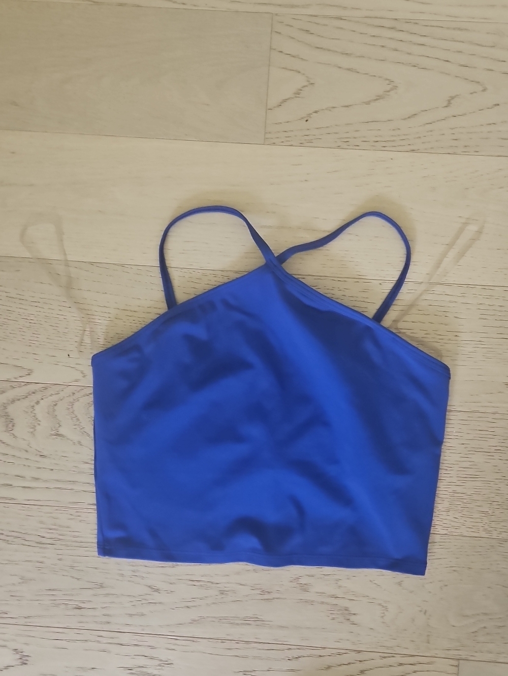 The GAP Cobalt Blue Spaghetti Strap Cropped Workout Tank Top